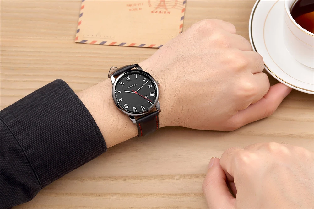 Часы мужские повседневные спортивные кварцевые с кожаным ремешком|masculino|masculinos