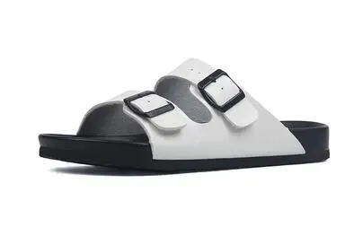 white 4 WADNASO/ г. Мужские новые модные летние пляжные шлепанцы Мужские повседневные Вьетнамки с подошвой из ЭВА, шлепанцы без задника обувь на плоской подошве размера плюс 35-45 черного цвета - Цвет: white 4