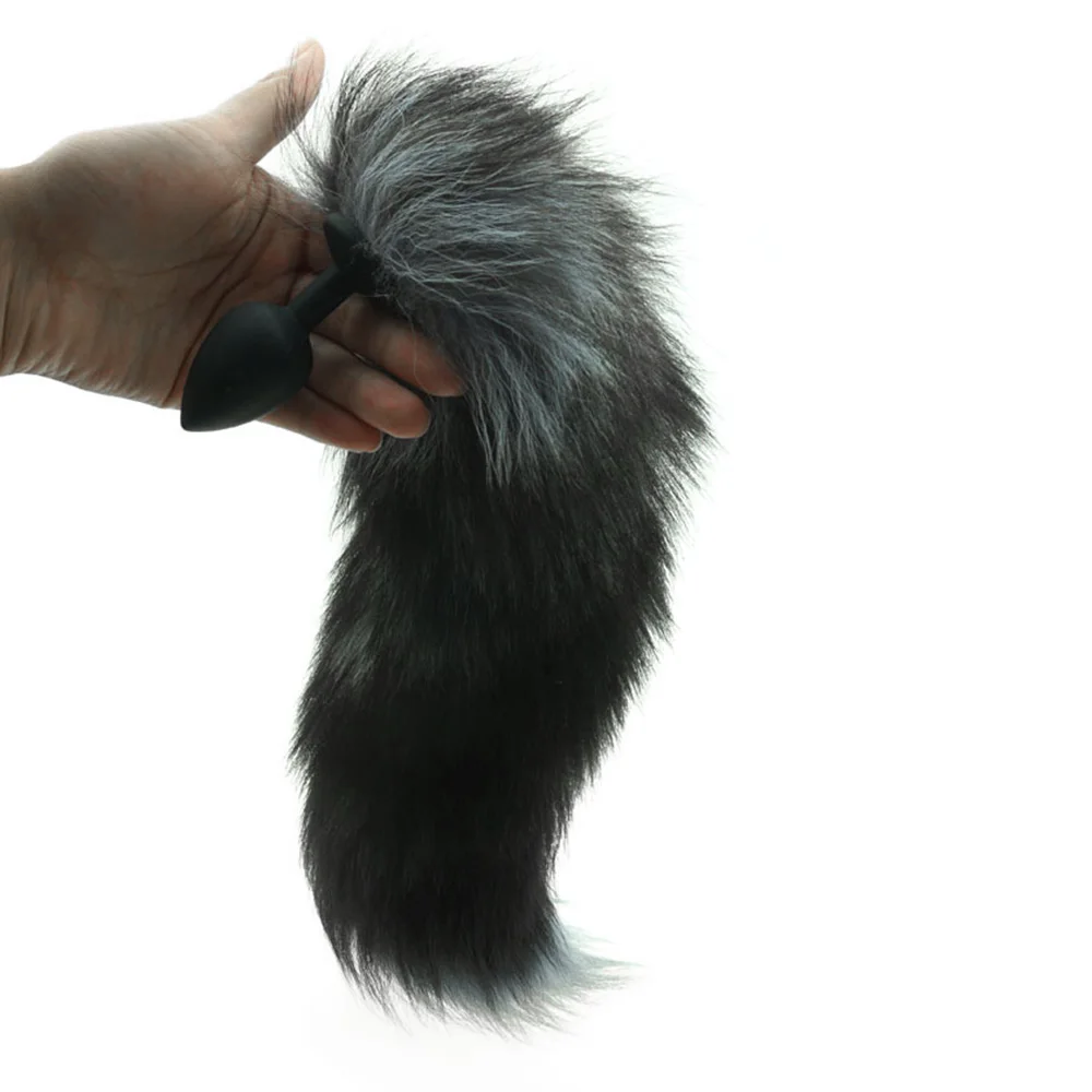 Silicone Butt Plug Black Fox Tail Anal Smooth Fur Faux Dog Sex Toys For Women Adult Games Products | Красота и здоровье