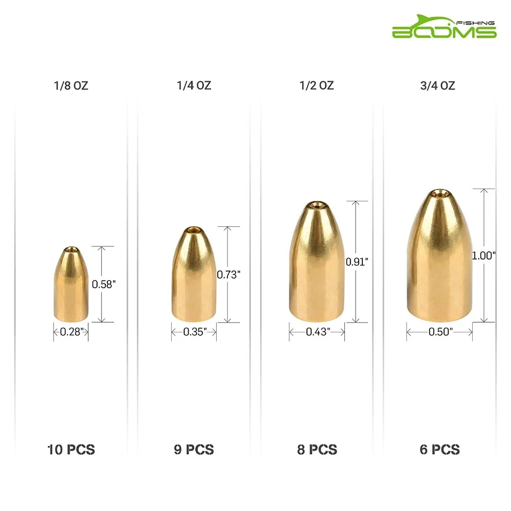Бум для рыбалки BBS Bullet Fishing вес грузила быстро тонущий медный 1/8 3/4 унций