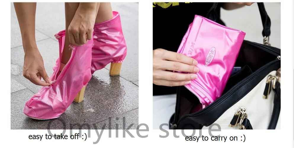 Non-slip thickening waterproof galoshes for slender/chunky heels shoes covers | Обувь