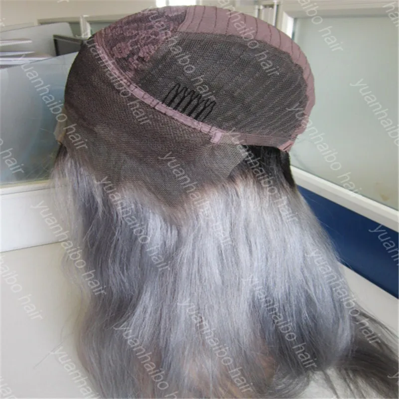 Топ-8а реми парик 10-30 дюймов серебристо-серый прямой шнурка T1b/серый естественной