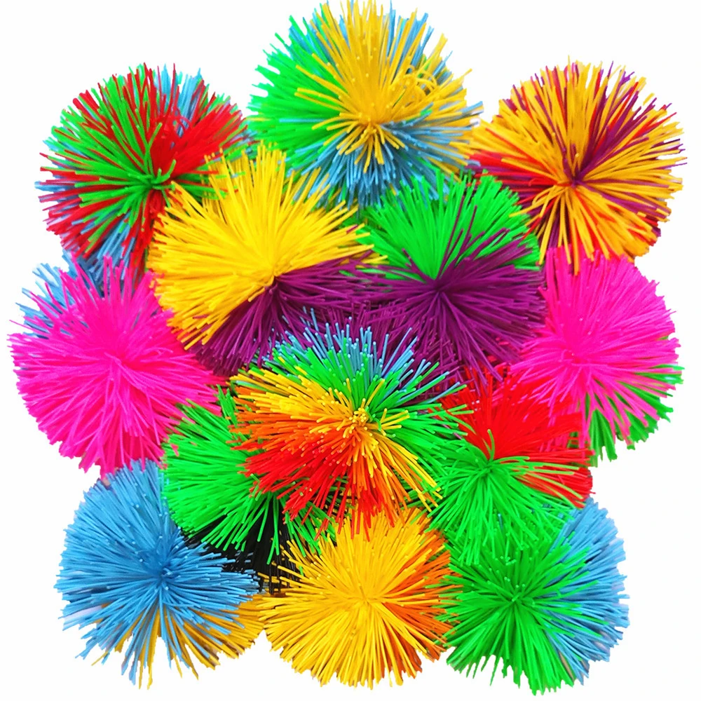 

8cm Rainbow Colorful Koosh Ball High Quality Silicone Quiet Stretchy Sensory Toy Autism Occupational Stress Relief