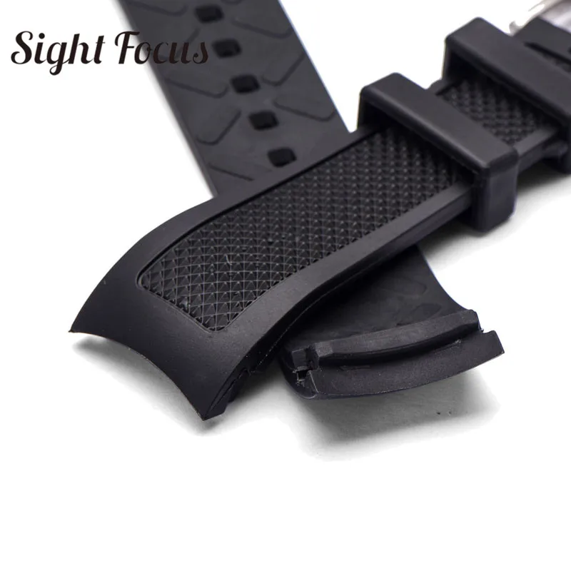 Curved End 22mm Flexible Silicone Rubber Silicone Watch Band Replacement for IWC Strap IW390209 502 211 Wristwatch Bracelet Band