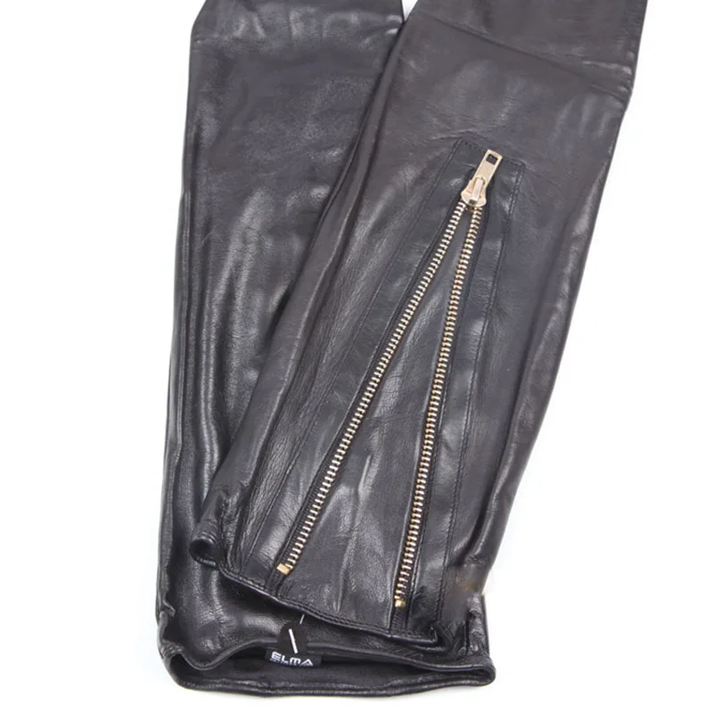 Женские длинные перчатки из натуральной кожи импортные овечьей с тонкой