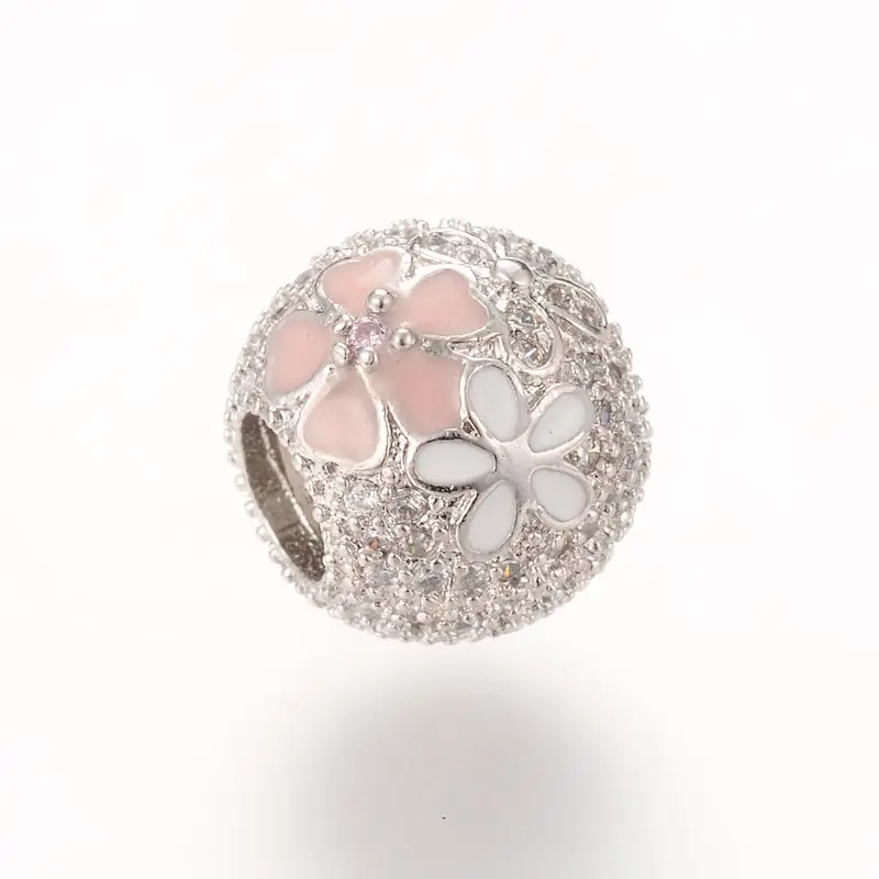 Посеребренные латунные подвески в виде капли с масляным цветком прозрачный