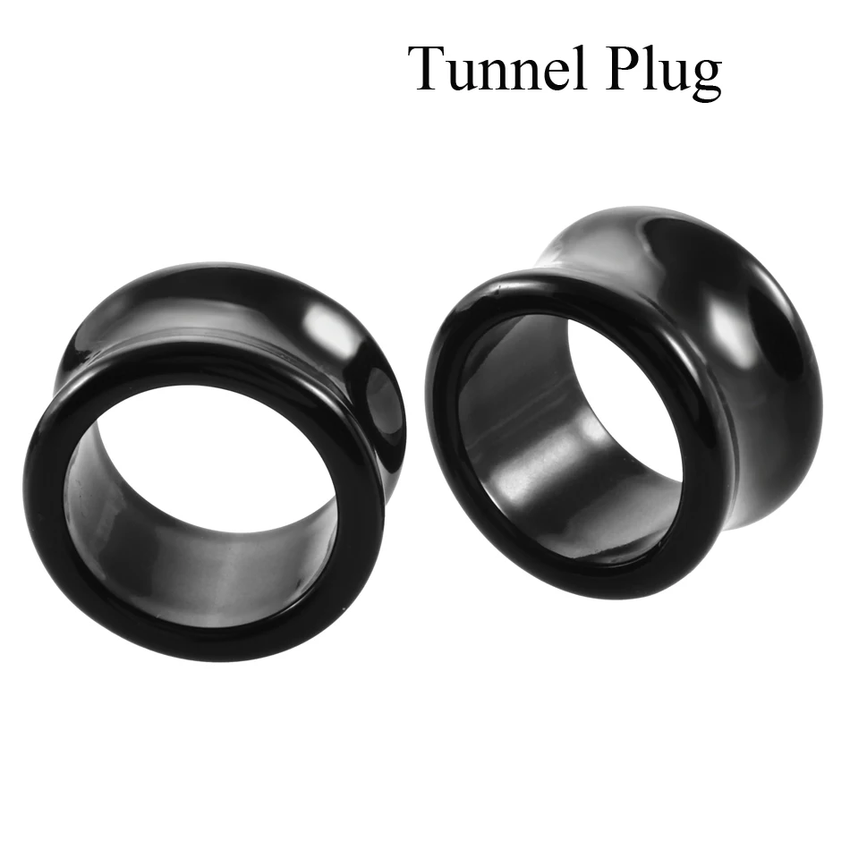 Tunnel Plug 2 шт черное сердце туннель штекер Пирсинг акриловая Спираль Конус Для Пирсинга Ушей Серьги растяжки Калибр расширитель седло ювелирные пробки - Окраска металла: Tunnel Plug