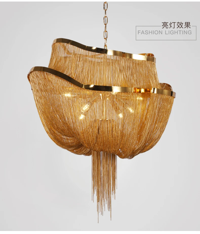 Французская алюминиевая люстра Chian Boat креативная модная Подвесная лампа капля