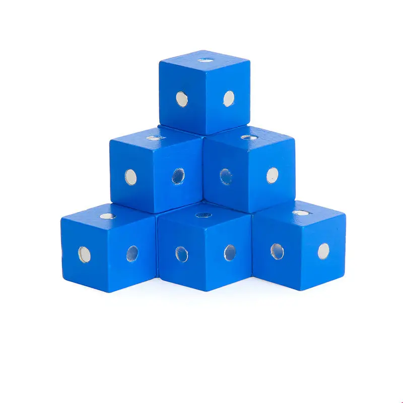 Blue 10pcs Монтессори детские игрушки 2*2*2 см квадратный куб Радуга магнитные блоки деревянные игрушки для детей строительные сборочные блоки Развивающие - Цвет: Blue 10pcs