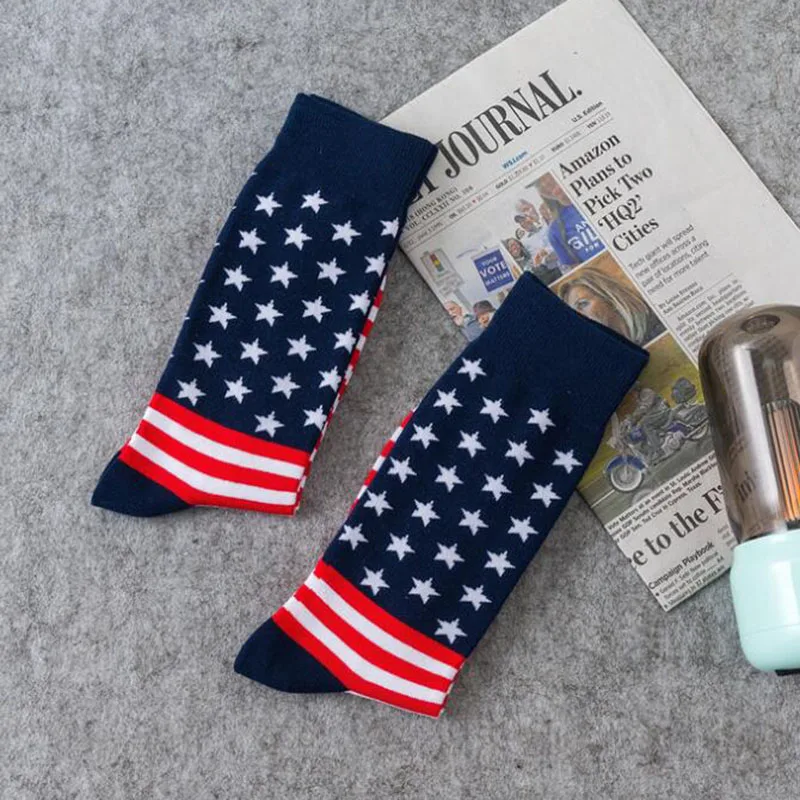 

1 pair American Trump Flag Socks American Flag Socks Striped Cotton Socks Sports Socks