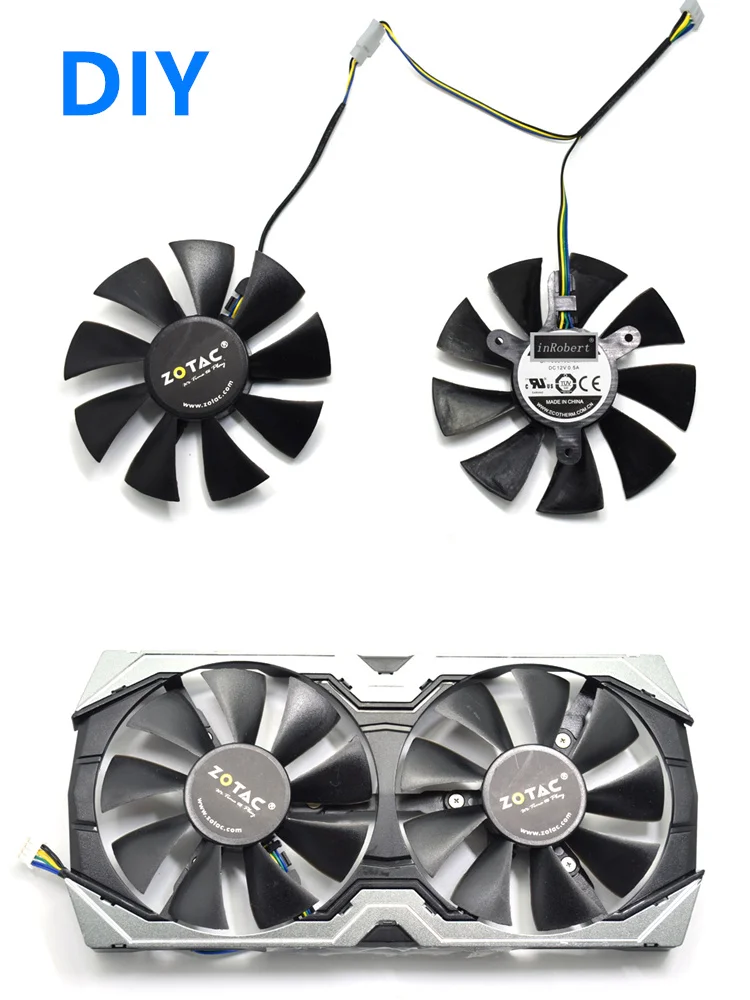 85 мм 4Pin кулер вентилятор Замена для ZOTAC GTX1060 6 ГБ GTX 1070 мини GTX 1060 видеокарта вентилятор охлаждения GFY09010E12SPA GA91S2H - Цвет лезвия: DIY
