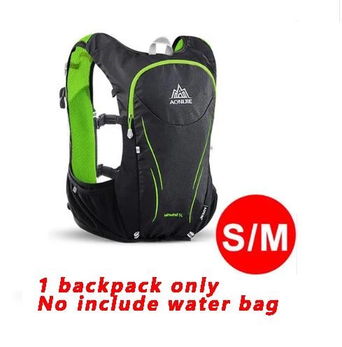green SM bag only AONIJIE 5L Женский Мужской жилет для марафона, сумка для воды, водонепроницаемый рюкзак для велоспорта, сумка для воды для кемпинга - Цвет: green SM bag only