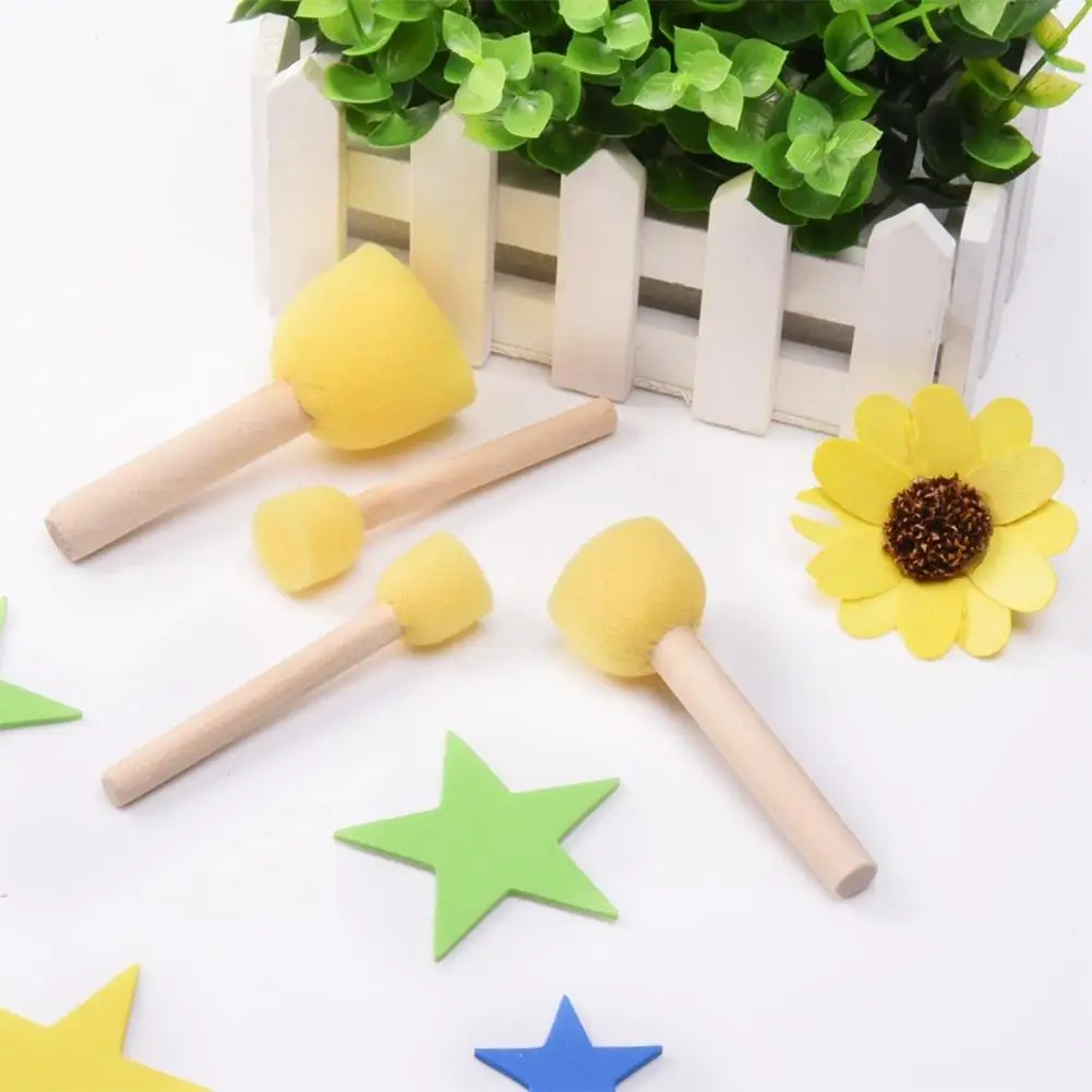 4 шт./лот Скрапбукинг и штамповка граффити краска кисть для каракулей деревянная