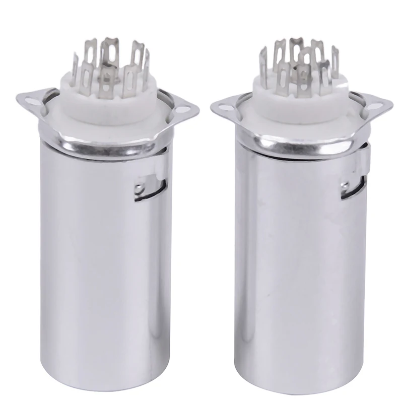 

Hot 2pcs Ceramics Socket GZC9-F-B-55 9 Pin Silver With Shield Caps Scaffolding Tube Socket Tube Sockets For 12AX7