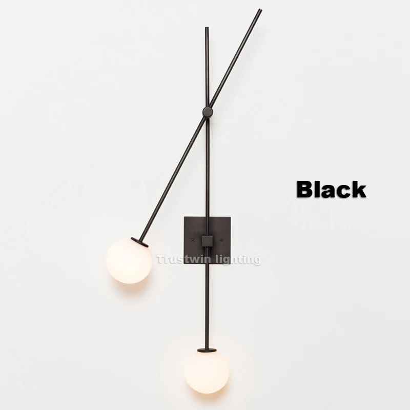 Минимализм пост современный светодиодный настенный светильник черный золотой