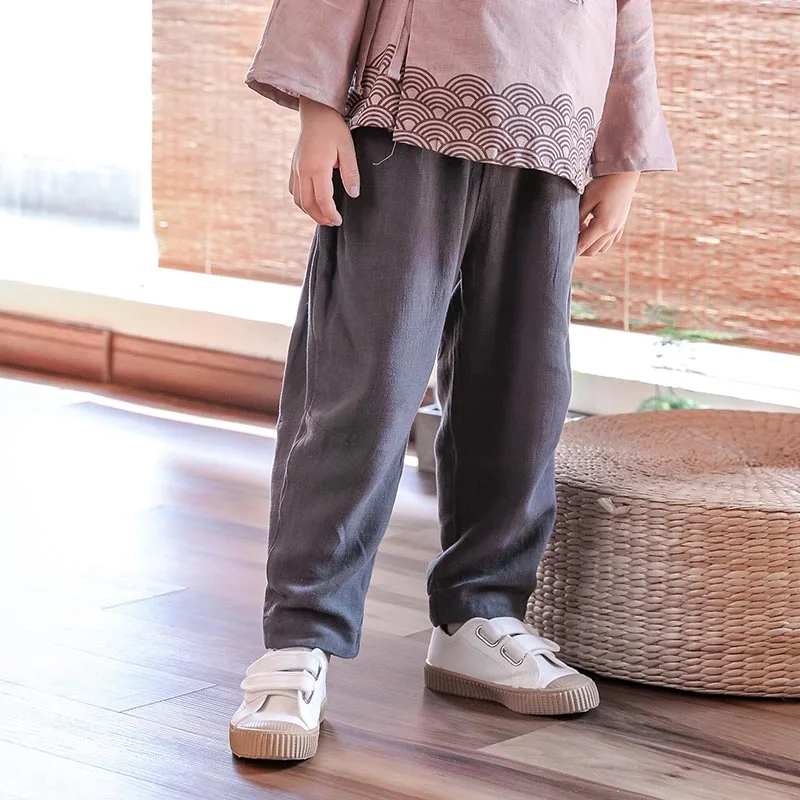pants 2 Китайский Hanfu Одежда для мальчиков в китайском стиле для детей, костюм для китайского народного Костюмы Летняя Детская древний Феи в Корейском стиле династии Тан Цин Hanfu DQS1433 - Цвет: pants 2