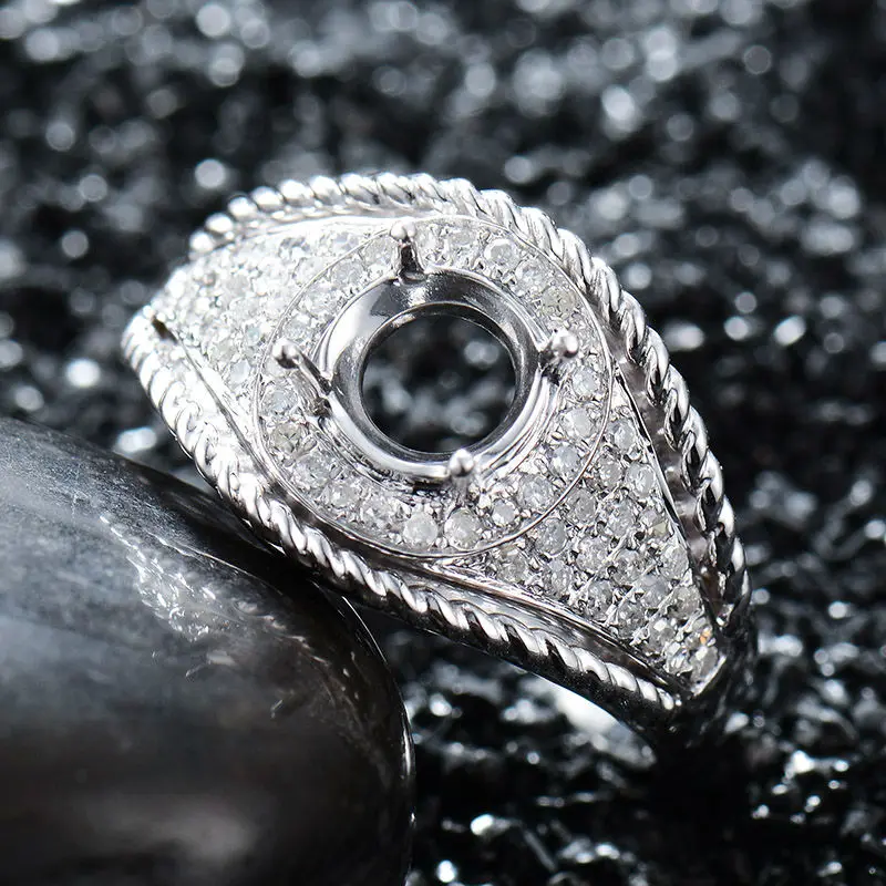 Роскошные круглые мужские обручальные кольца 6x6 мм из белого золота 14 карат с