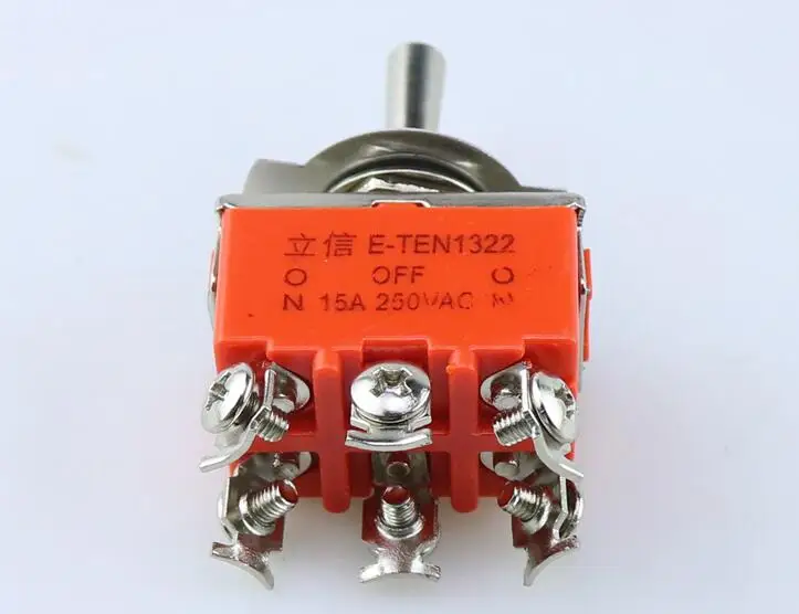 Высокое качество 1 шт. E-TEN1322 15A/250 V 6 pin водонепроницаемая крышка ПЕРЕКЛЮЧАТЕЛЯ ВКЛ-ВЫКЛ-ВКЛ миниатюрный переключатель Переключатели оранжевый