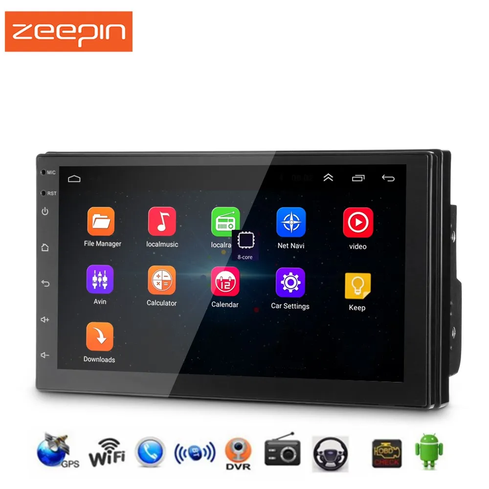 Zeepin Универсальный Квар Core 7 дюймов Автомобильный мультимедийный плеер Android 6 0