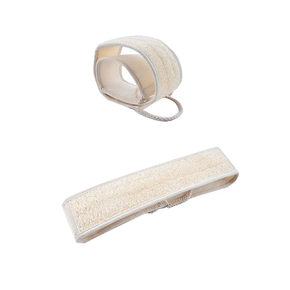 1 шт. натуральный мягкий отшелушивающий мочалка с ремешком на спине для ванны и