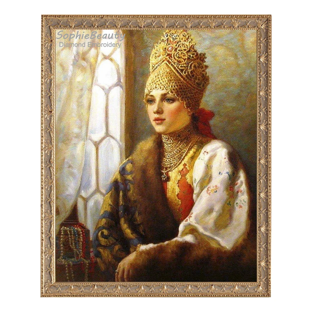 5D Diy Diamond painting Beautiful Woman Picture Full Square/Round Needlewor Kit Cross Stitch Embroidery 61230 | Дом и сад