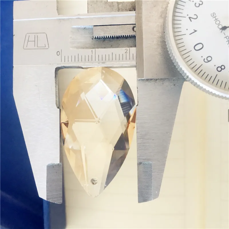 

Almond Gold Champagne 38mm 396pieces Crystal Glass Faceted Pendants Hanging Prism Chandelier Parts For Home Wedding Decoration