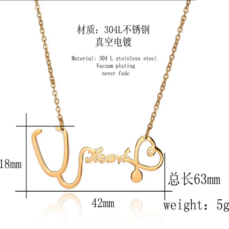 Горячая Распродажа Женская цепочка из нержавеющей стали|stethoscope necklace|female necklacesdrop