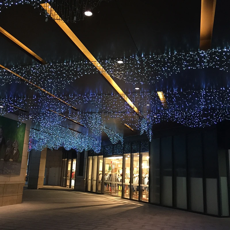 5 м 216 светодиодов занавеска сосулька струнная лампа наружная Декоративная