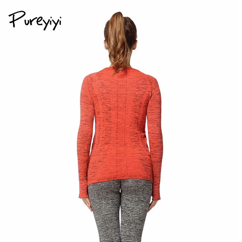 Рубашка Pureyiyi с длинным рукавом для йоги быстросохнущая женская спортивная