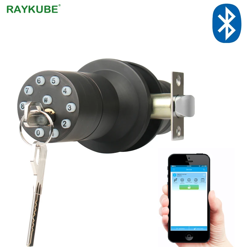 Электронный дверной замок RAYKUBE ручка с цифровым кодом Bluetooth приложение пароль без