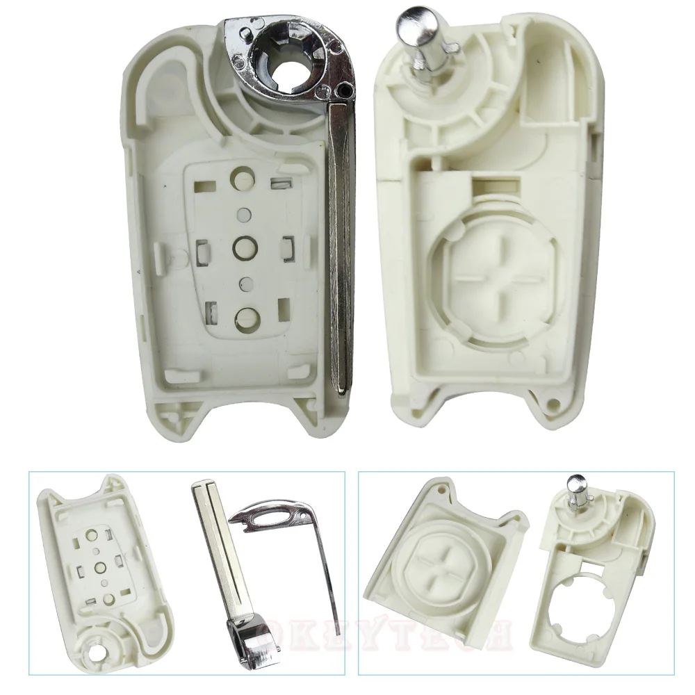 OkeyTech Белый флип чехол для KIA Sportage K2 K3 K5 Hyundai Blank Uncut Blade 3 кнопочный БЕСКЛЮЧЕВОЙ вход