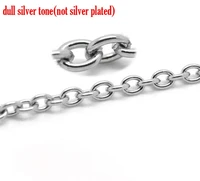 doreenbeads retail silver color stainless steel link opened cable chains findings 4x3mm18x18sold per pack of 10m