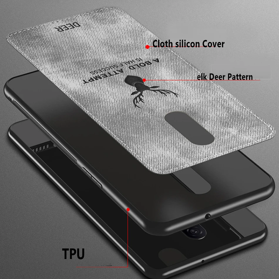 Чехол для Xiaomi Redmi Note 7 6 5 Pro Лось Олень Patter ткань текстурированное покрытие 5A 6A 4A 4X в