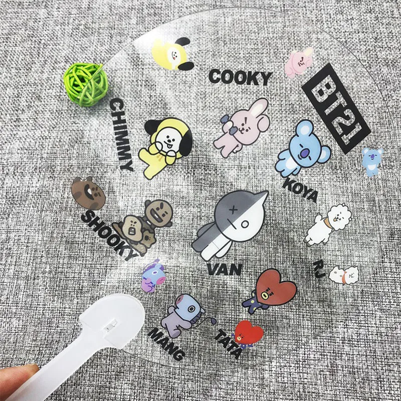 Оппа sotre Новый BTS должен поддержать вентилятор прозрачный пластик BT21 jungkook|Шармы| |