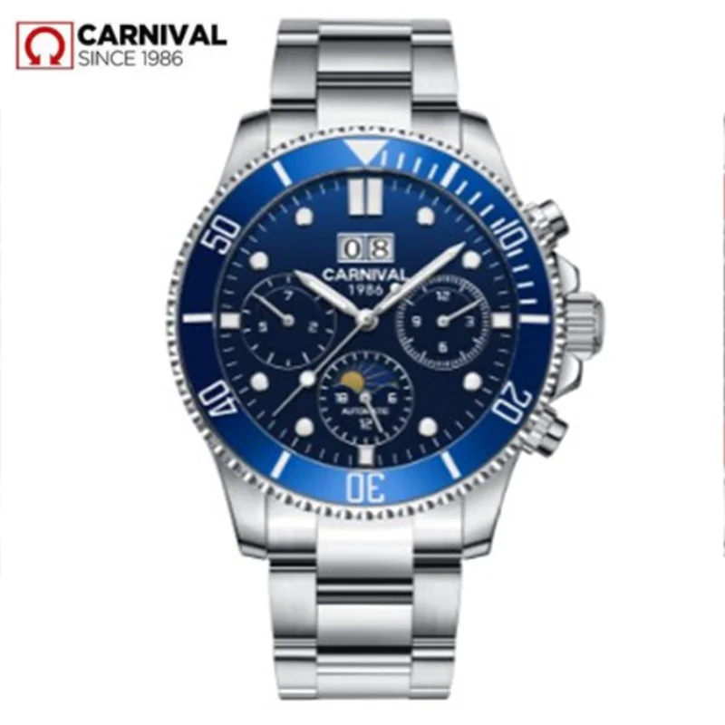 2019Carnival moon phase мужской роскошный бренд часов автоматические механические часы