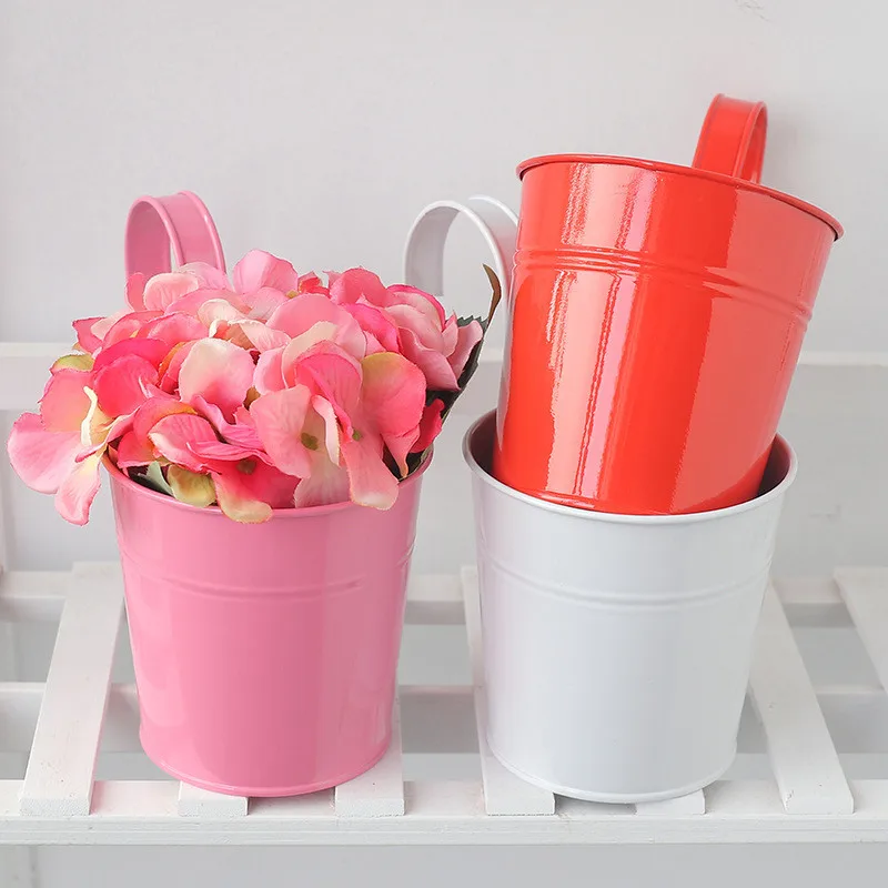 6 цветов на выбор металлическое ведро цветок подвесной горшок балкон садовые