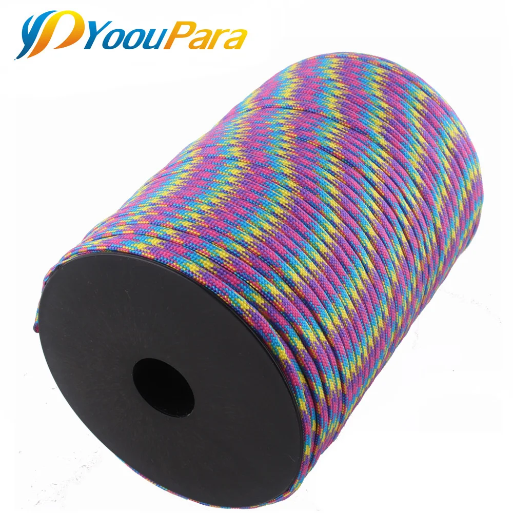 YoouPara, 250 цветов, Паракорд, 4 мм, 100 метров, катушки, 7 нитей, парашютный шнур, открытый, для альпинизма, тактический, для выживания, Паракорд, 550