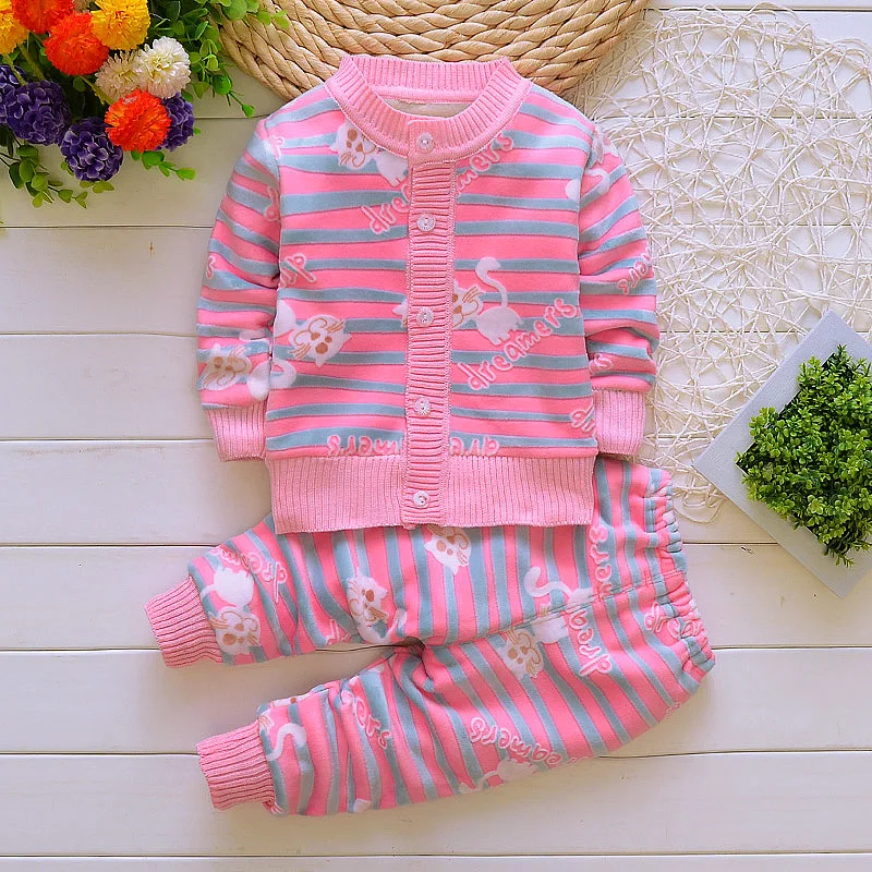 Детский мягкий флисовый спортивный костюм BibiCola теплая бархатная одежда с