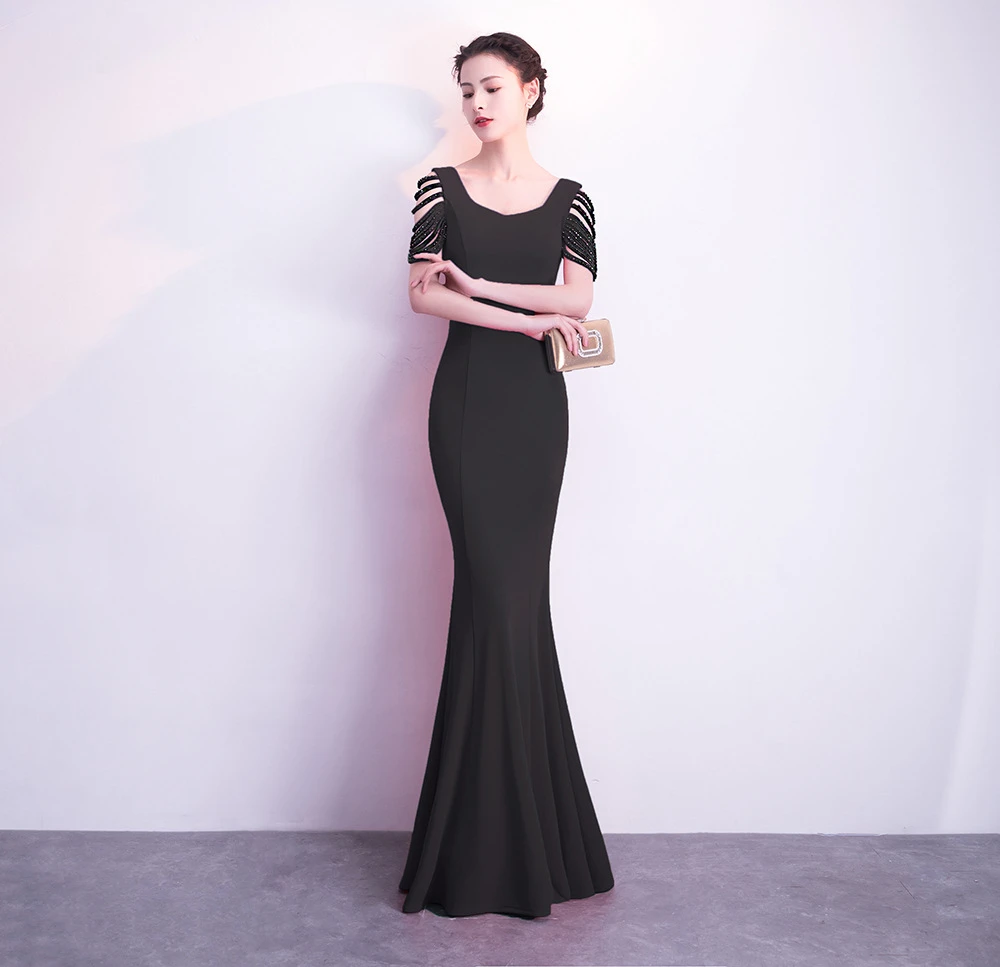 

Navy Blue Women Autumn Winter Party Dress Vestidos Verano 2019 Maxi Dress Long Evening Prom Gown For Wedding Bridal Vestidos
