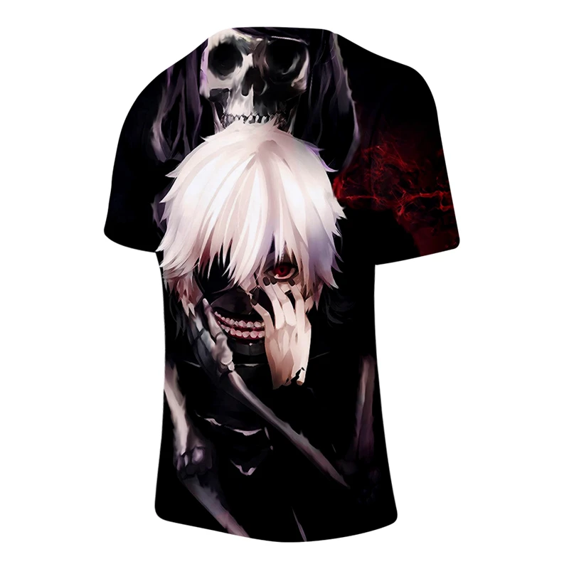 Хип хоп Череп Токио вурдалак 3d футболка Для мужчин женщин Kaneki печатных уличная