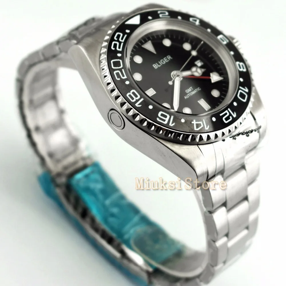 43mm black dial Ceramic Bezel Luminous GMT Date Automatic Men's Watch Date&ampday Classique Relogio Feminino Blanc Femmes Dames |