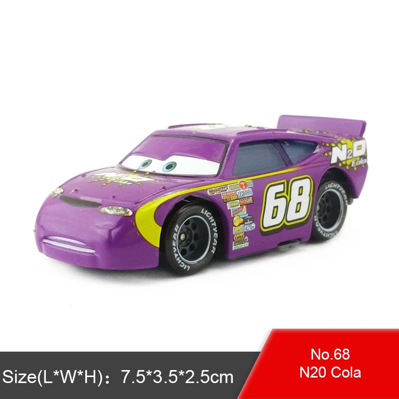 No.68 N20 Cola Disney Pixar Cars Racers цыпленок Хикс Молния Маккуин король NO.4-NO.123 1:55 металлические литые игрушки модель автомобиля для мальчиков Детский подарок - Цвет: No.68 N20 Cola