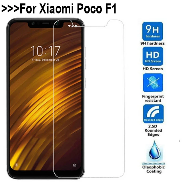 10 шт./лот 2.5D закаленное Стекло для Xiaomi Pocophone F1 Экран Защитная пленка Poco с уровнем