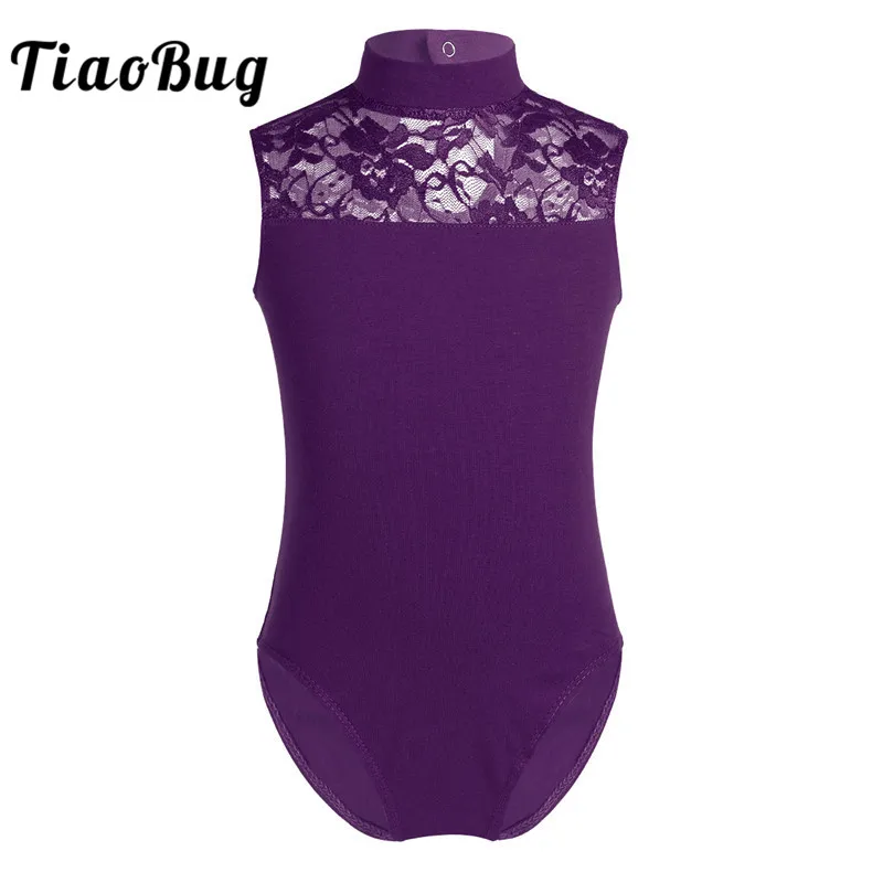 TiaoBug Kids Teens Sleeveless Lace Professional Ballerina Ballet Leotard Dancewear Cute Girls Gymnastics Sports Bodysuit | Тематическая