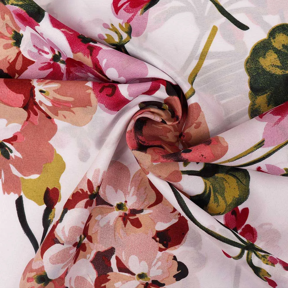 Полиэстеровая ткань с цветочным принтом тонкая Великолепная сделай сам одежда