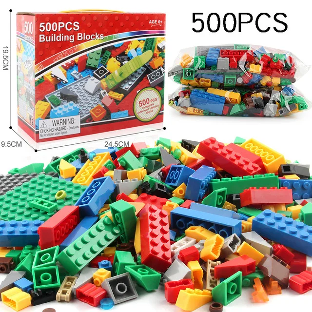 500PCS NO BOX H 1000 штук DIY строительные блоки наборы город творческие кирпичи совместимые все бренды классические развивающие сборные игрушки для детей - Цвет: 500PCS NO BOX H