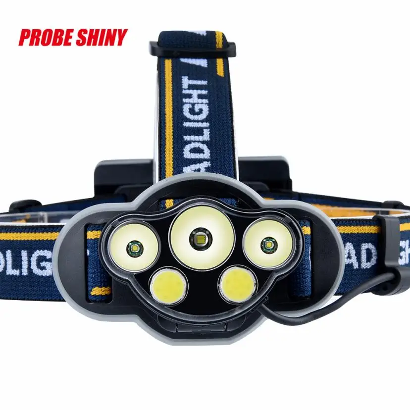 Наружный дорожный 3x XM L T6 LED + 2xcob индукционный налобный фонарь перезаряжаемый для