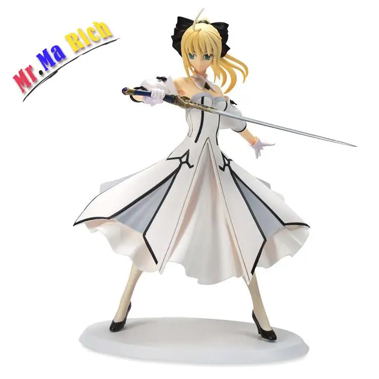 Японское аниме Sq Fate Stay Night Saber Lily с мечом белое платье Ver. ПВХ фигурка модель куклы