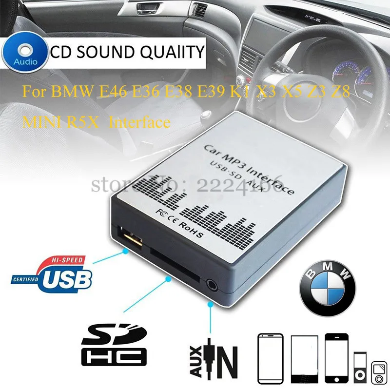 SITAILE USB SD AUX Автомобильный MP3 музыкальный плеер CD чейнджер адаптер для BMW E39 X3 X5 Z4 Z8