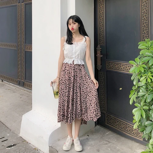 Fitaylor женская летняя новая шифоновая юбка с принтом Высокая уличная талия